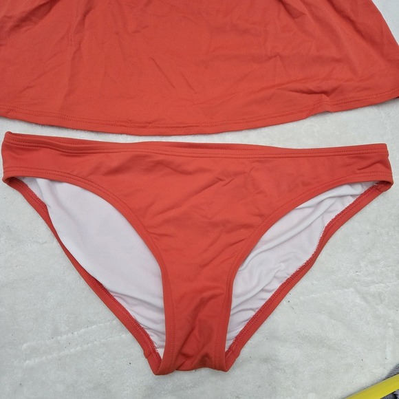 Michael  Kors 2 Pc Swimsuit Terracotta Cruise 2019 Size L Ruffled Coastal Beach - Picture 3 of 13